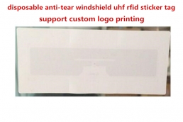 uhf rfid windshield sticker tag EPC gen2 anti tamper with cutline Model : YR1145