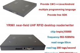 ISO18000-6C 10-100cm Range TCP IP RS232 near field R3000 UHF RFID Desktop Antenna Reader for Laundry/Jewelry/Library Management Model:YR961