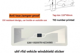 Printed TID UV resistant design UHF Vehicle Windshield Anti-tear sticker passive Adhesive RFID Tag for Car Parking Model:YR11040
