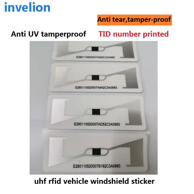 Printed TID UV resistant design UHF Vehicle Windshield Anti-tear sticker  passive Adhesive RFID Tag for Car Parking-Invelion,UHF RFID Reader,RFID  Sports Timing System With Software, UHF RFID Antenna and Tags