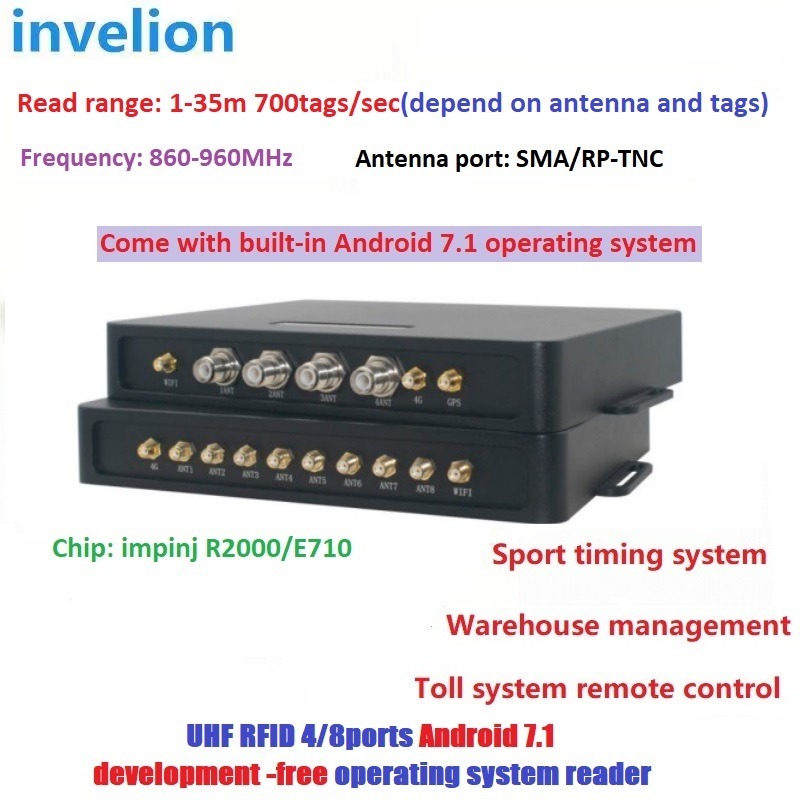 UHF RFID WIFI/4G Android 7.1 Development-free Operating System Reader 1-35 Long Range Timing System Warehouse Management Model：YR8601
